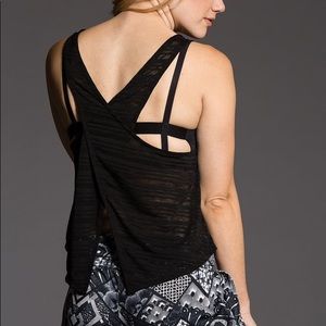 Black sheer cross back tank